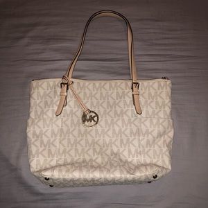 Michael Kors white logo purse